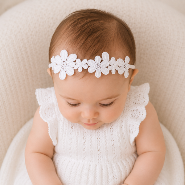 Snow Blossom Lace Headband