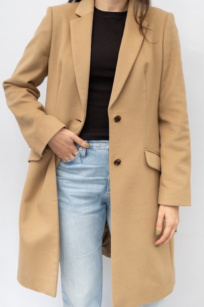 BOSS BY HUGO BOSS Slim Fitted Wool Cashmere Tailored Midi Coat