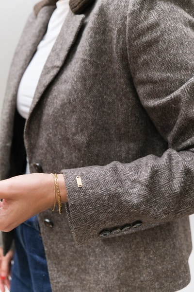 Tommy Hilfiger Virgin Wool Blend Herringbone Blazer