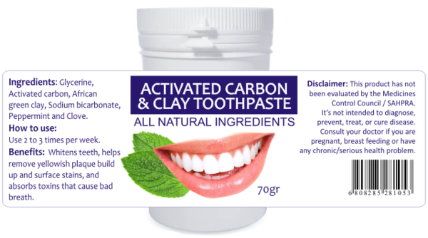 Activated Carbon & Clay Toothpaste (70g)
