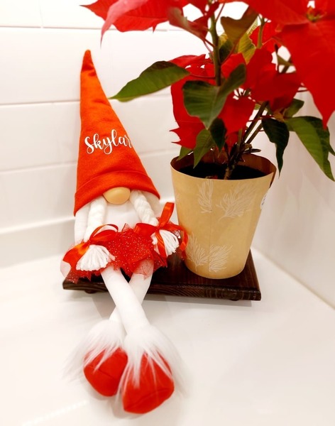 Single Red Personalised Valentine Gnome