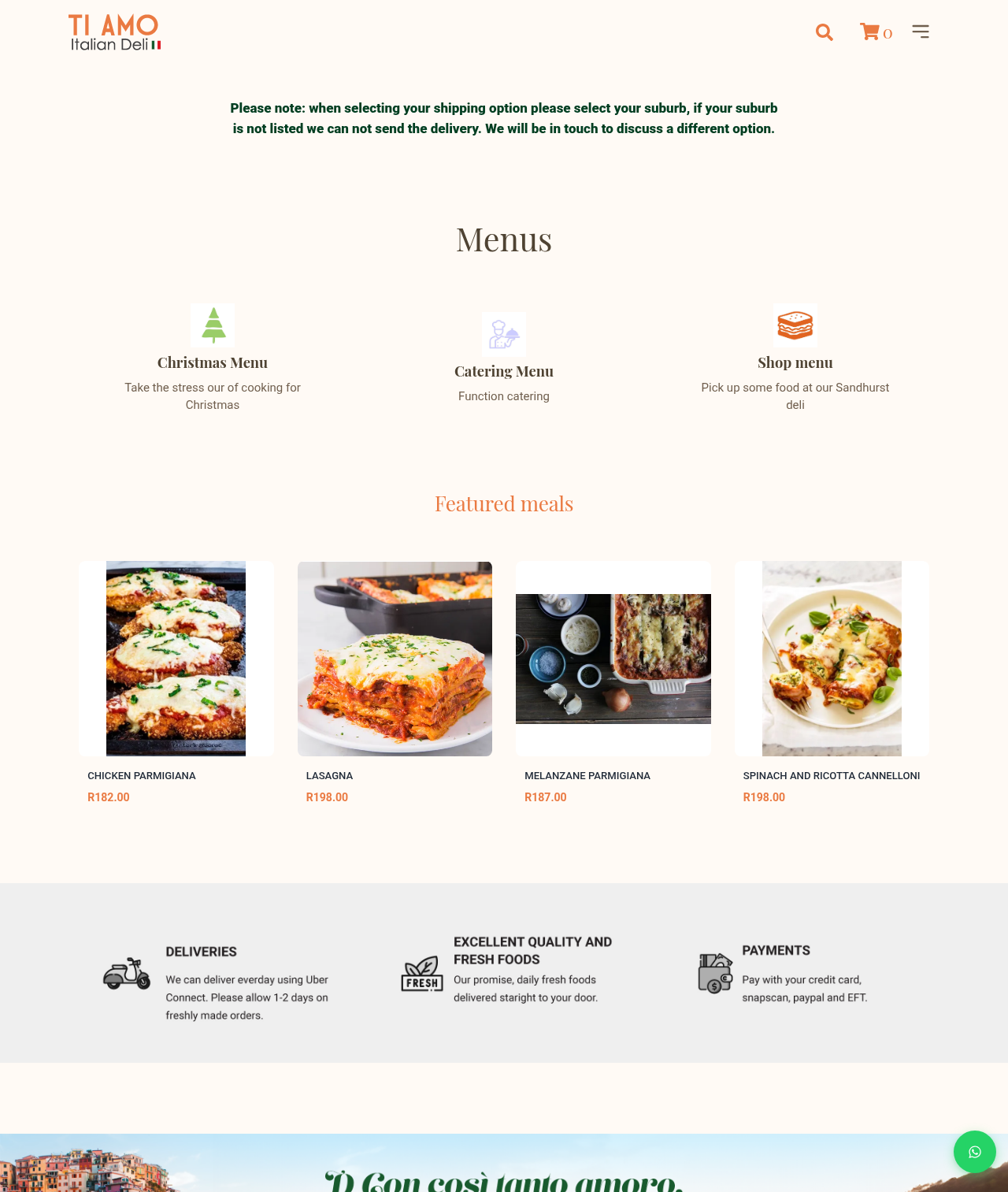 Ti Amo Italian Deli — a store built on Shopstar