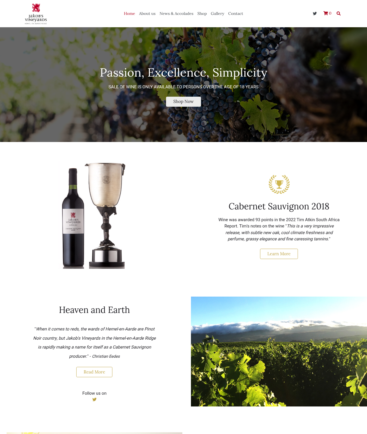 Jakob's Vineyards — a store built on Shopstar